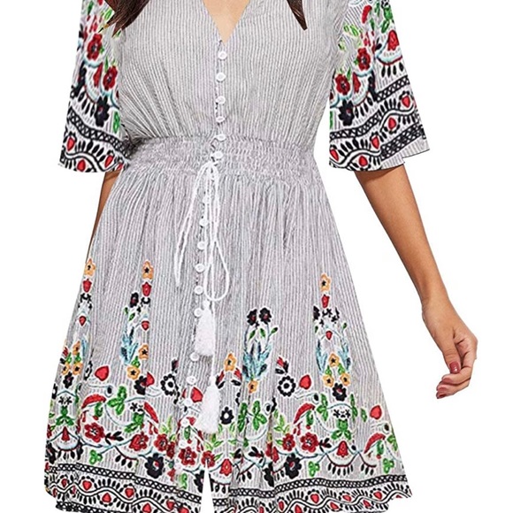 Floral boho button up dress - Picture 5 of 10